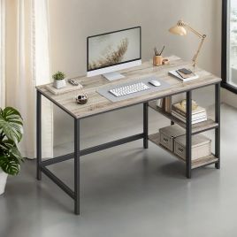 LAKURY Office Computer Desk - Greige and Black