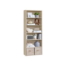 Bookcase - MONNOS 6 Tier Open Storage 24 x 60 x 178.5 cm - Beige