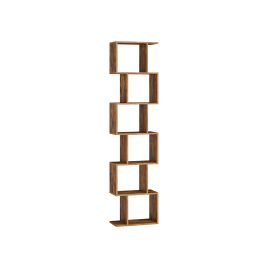 Bookshelf - MONNIA 6 Cube Shelves Rustic Brown