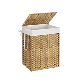 Laundry Basket - TARRIA 110L Synthetic Rattan Storage - Natural