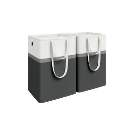 Laundry Hampers - ARCDA Collapsible 110L Set of 2 - Black
