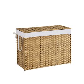 Laundry Basket - NOVTA 200L Rolling Hamper with Lid - Natural