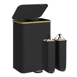 LOFONY 2 Compartment Laundry Basket 150L - Ink Black