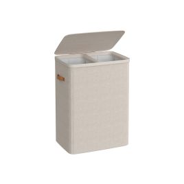 MOSSFORD Laundry basket with dual compartments and removable liners - Beige