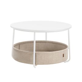 Coffee Table - GRANA Round Storage Table - Snow White
