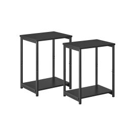 2-Tier End Table with Steel Frame, Set of 2