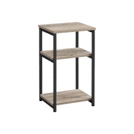 3-Tier End Table Heather Greige and Classic Black