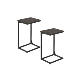 Side Tables - VIVNIA C-Shaped 66.7 cm High Oak and Metal - Grey