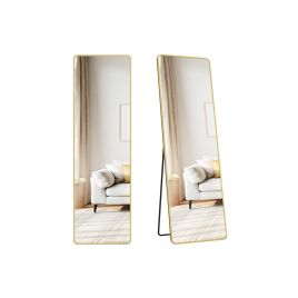 ROWANSHIRE Rectangle Full Length Mirror with Stand - Gold, 40cm