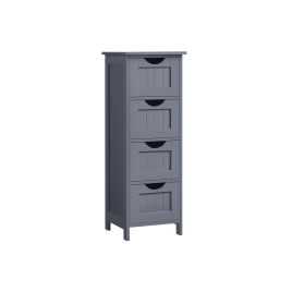 Bathroom Cabinet - MONDA Floor Storage 4 Drawer Slate Grey