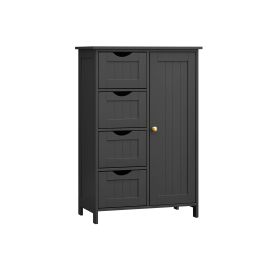 Bathroom Cabinet - MONDA Floor Storage - Black