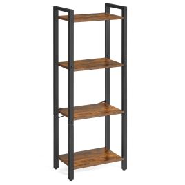 Bookshelf - NOVVAS 4 Tier Rustic Bookshelf - Black