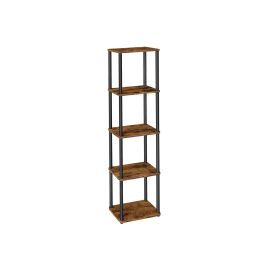 THISTLEMERE 5 Tier Bookcase - Brown and Black, 23.9cm