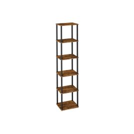 THISTLEMERE 6 Tier Bookcase - Brown and Black, 38cm