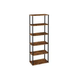 THISTLEMERE 6 Tier Bookcase - Brown and Black, 60cm