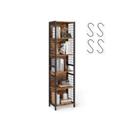 ALDERLY Bookcase with Hooks and Multiple Shelves 40cm - Meduim Oak and Black