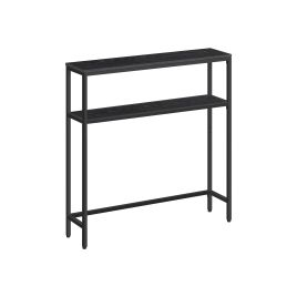 Sofa Table - ASTRO 2 Tier Slim Hallway Table - Charcoal Grey and Black
