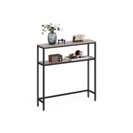 Sofa Table - ASTRO 2 Tier Slim Hallway Table - Frosted Grey