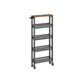 5-Shelf Trolley Rustic Brown and Black