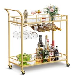 MITOTE Mirrored Bar Cart - Gold