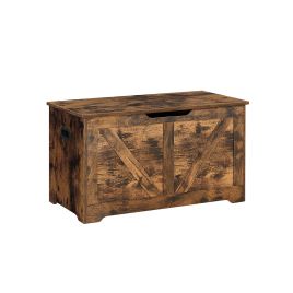 Storage Chest - FINTA Rustic Storage Chest with Lid - Rustic Brown
