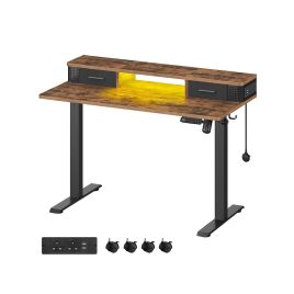 Computer Table - ASTNOS Electric Standing 120 cm Wide - Rustic Brown