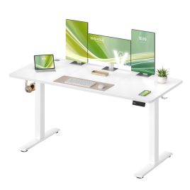 HADOSY Height Adjustable Electric Standing Desk 140 x 60 cm - Cloud White