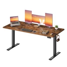 HAKUME Height Adjustable Electric Standing Desk 160 x 70 cm - Rustic Brown