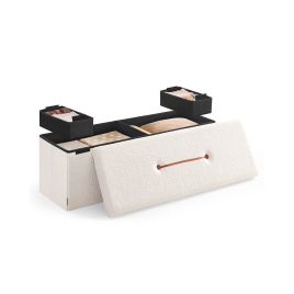 BRACKENWORTH Folding Storage Ottoman with Removable Lid - Cream