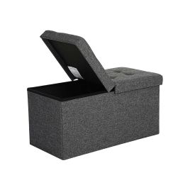 Storage Ottoman - VELSO Storage Ottoman with Flipping Lid - Grey