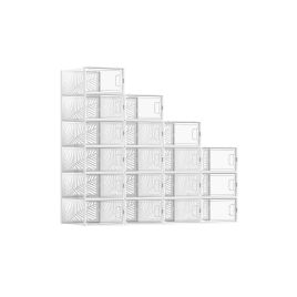 NOVLIA Shoe Box - 18 Pack Transparent Small Sized ShoeBox - White