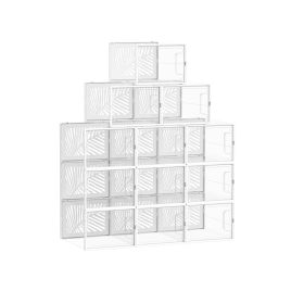 NOVLIA Shoe Box - 12 Pack Stackable Small Sized ShoeBox - White