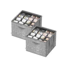 MONRIA Shoe Organiser - 16 Pair Fabric Bins Small Sized Shoe Organiser Set - Grey