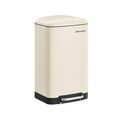 Cream White Step Trash Can with Inner Bucket
