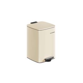 Kitchen Bin - MODRA 20L Steel Pedal Bin with Inner Bucket - Sand Beige