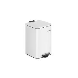Kitchen Bin - MODRA 20L Steel Pedal Bin with Inner Bucket - White