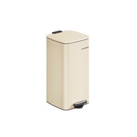 Kitchen Bin - MODRA 30L Steel Pedal Bin with Inner Bucket - Sand Beige