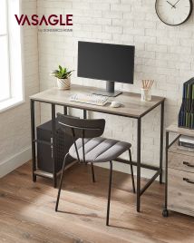 Writing Desk - FINLIA 2 Shelves Left or Right - Light Wood