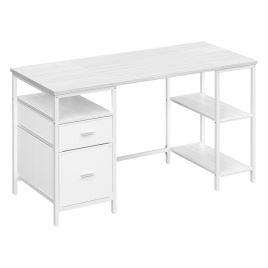 OACABE Computer Desk with Shelves and Drawers - Maple White and Cloud White