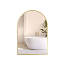 WILLOWFEN Arched Wall Mirror with Aluminium Frame and Safety Film - Gold