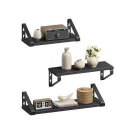 Wall Shelves - ARCNOS Set of 3 with 2 Mounting Ways Matte Black - Black
