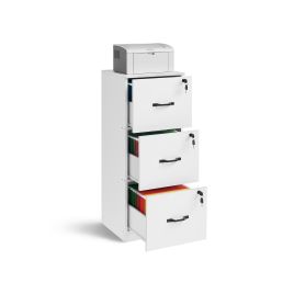 Filing Cabinet - ZARTA 3 Drawer with Wheels - White