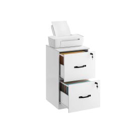 WYNDALE Filling Cabinet with Lockable Drawers and Adjustable Hanging Rails - Whote