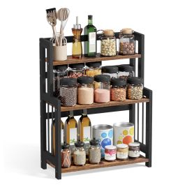 ORXAGA 3 Tier Storage Rack - Rustic Brown and Black