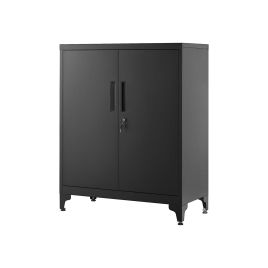 Garage Cabinet - NOVNZA Multipurpose 2 Door Cabinet - Black