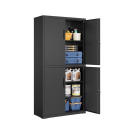 PAVEPA Multipurpose Garage Storage Cabinet - Matte Black