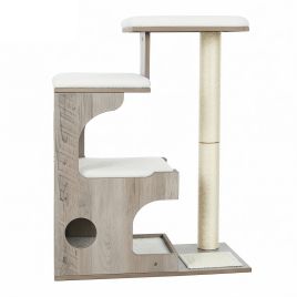 WYNFORDE Modern Cat Tree with Scratching Posts, Removable Washable Cushions - Grey