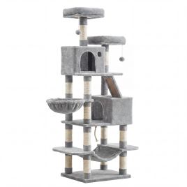 PEVYXA Large Cat Tree with Scratching Posts - Grey