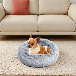 RALAPE Calming Donut Dog Bed - Grey - 60cm