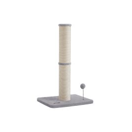 Cat Scratching Post - ZARNZA Tall with Spring Pompom - Dove Grey